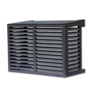 Qventi Airconditioner cover houtcomposiet basis Grijs 100x75x50cm